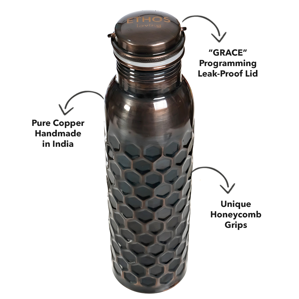 ETHOS LOVING Copper Water Bottle with "GRACE" Programming